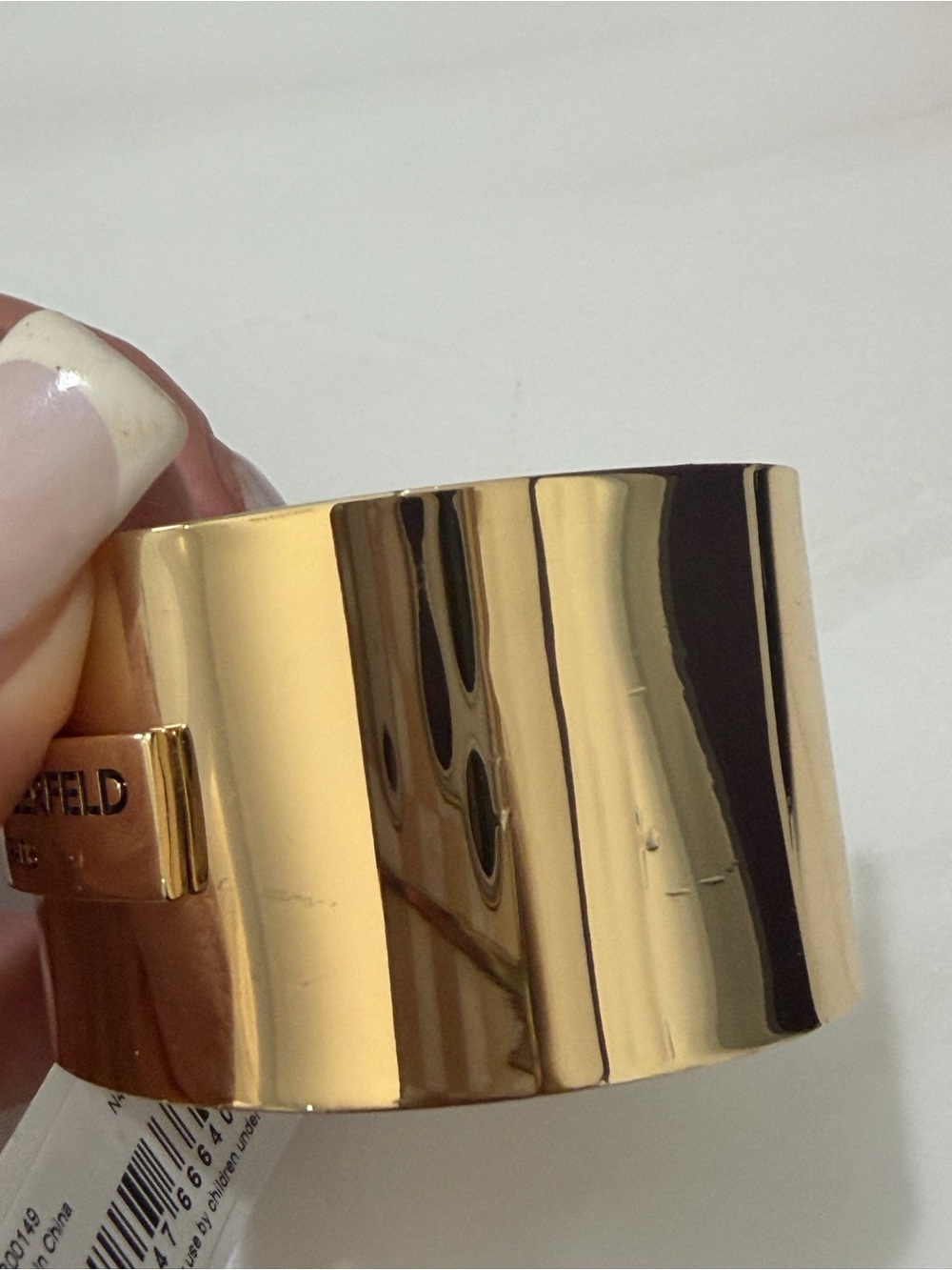 Karl Lagerfeld logo gold cuff bracelet features - Picture 4 of 5